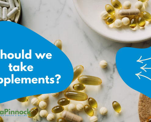image of supplements and a questions asking: should we take supplements